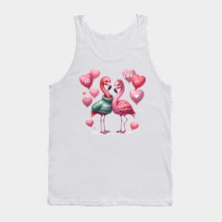 Valentine Love Flamingos Tank Top